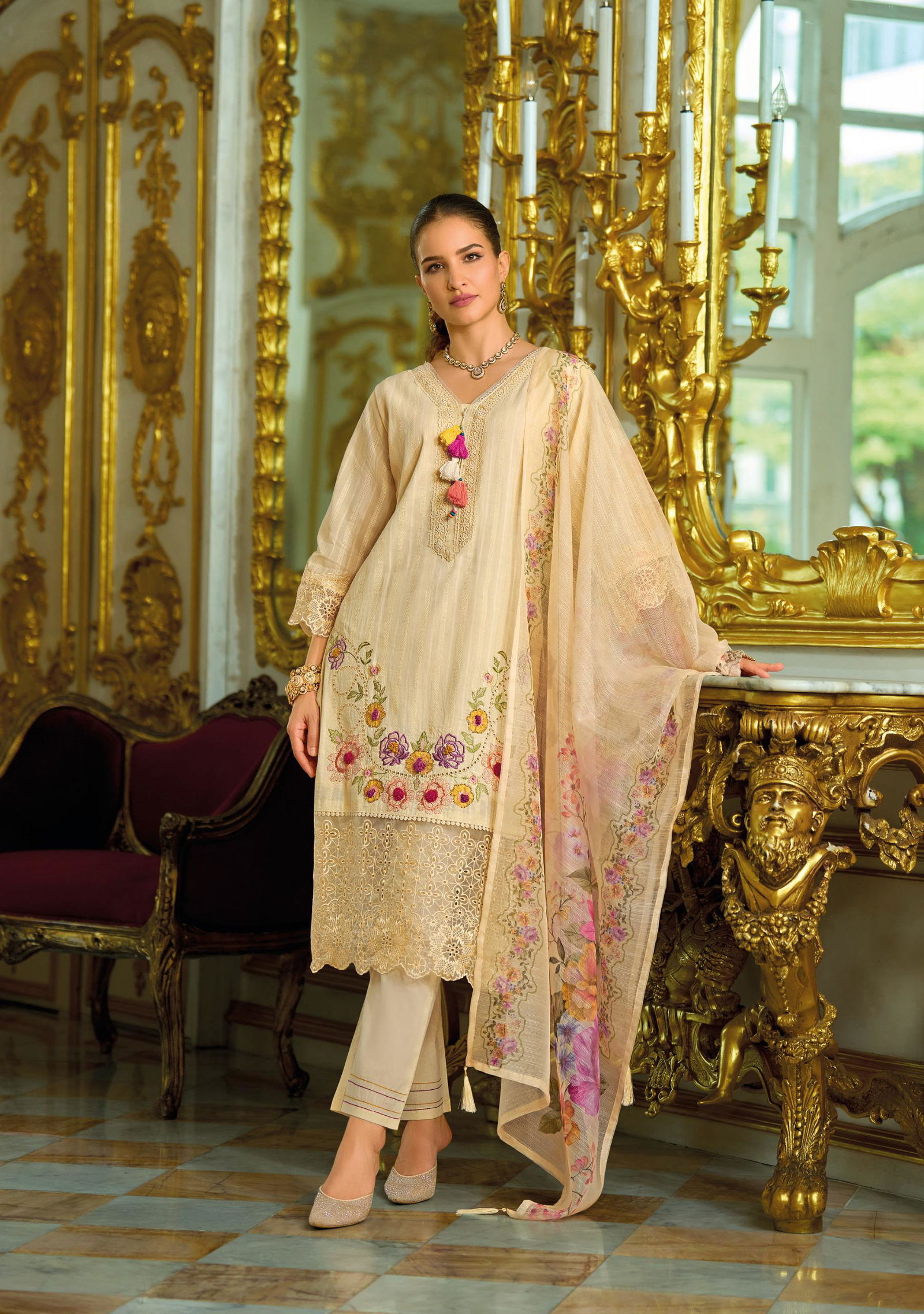 Summer Saga By Lady Leela Cotton Kurti With Pant Dupatta Exporters In India